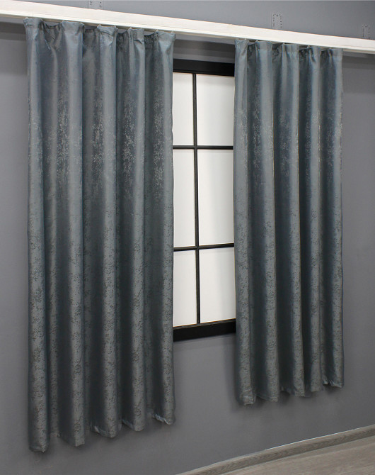 Комплект коротких штор VR-Textil Жакард Мармур Al1 № 1015ш Графітовий 130х170 см 2 шт (35-0208) Київ - фото 2