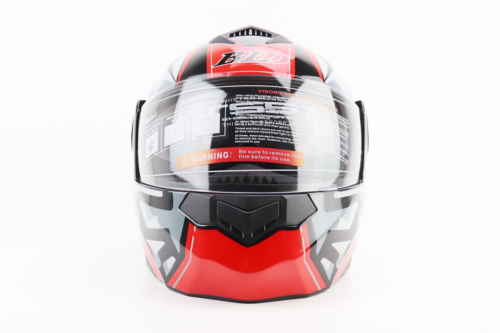 Шолом модуляр, закритий з відкидним підборіддям+відкидні окуляри BLD-159 L (59-60см), ЧОРНО-ЧЕРВОНИЙ Київ - фото 5