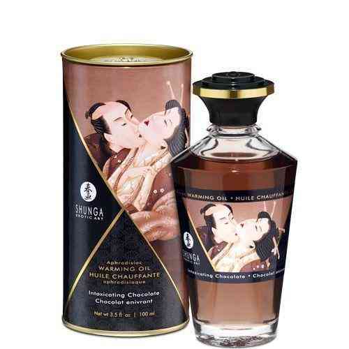 Разогревающее масло Shunga Aphrodisiac Warming Oil – Intoxicating Chocolate (100 мл) без сахара Sex Aura Киев