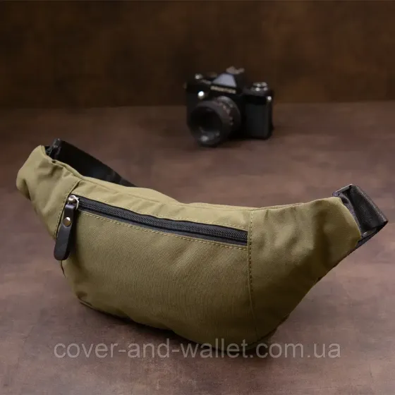 Якісна чоловіча бананка з нейлону оливкового кольору Vintage Київ