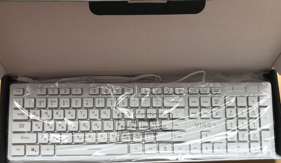 Клавіатура VINGA KB410 White. Київ - фото 1
