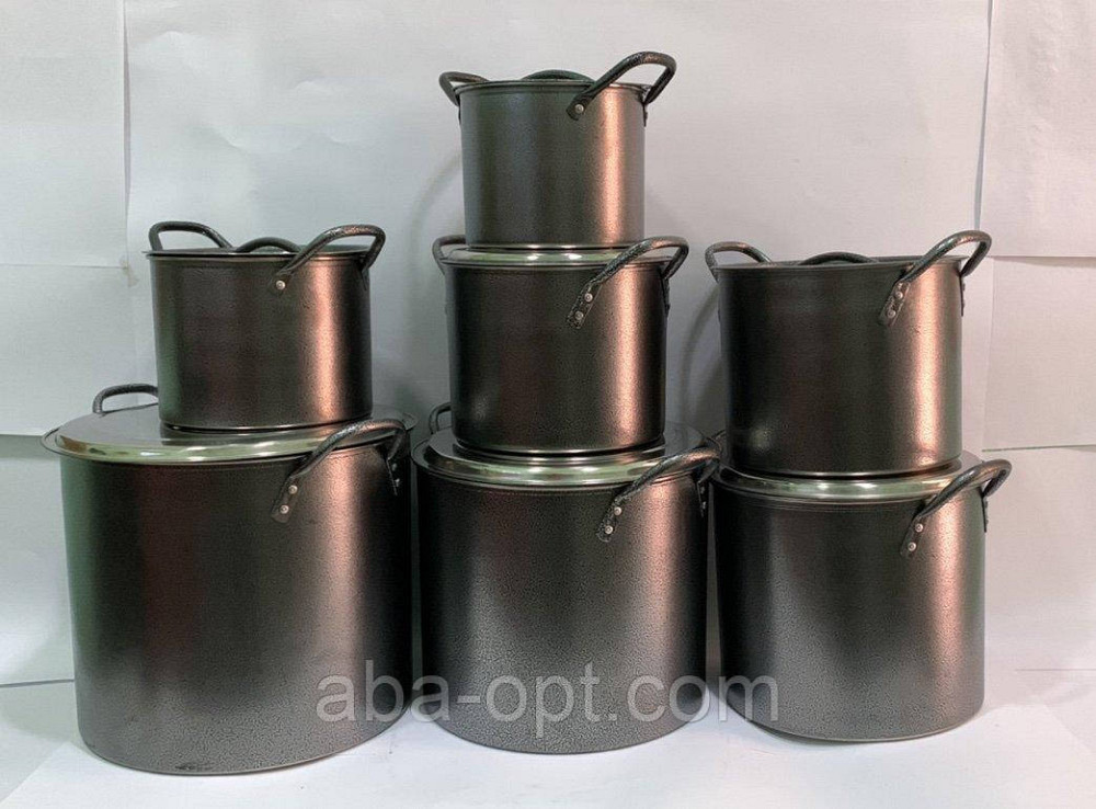Набір каструль " грей " 7 шт 2 \ 4 \ 6 \ 8 \ 12 \ 16 \ 20 л ( шт ) Одеса - фото 1