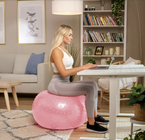 Фітбол масажний Hop-Sport 65см рожевий + насос Київ