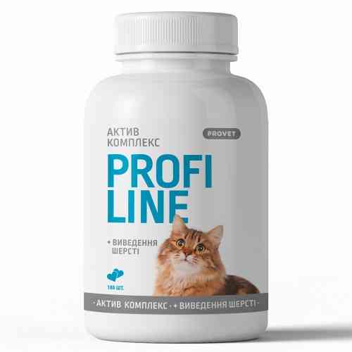 Вітаміни Provet PROFILINE для котів АКТИВ комплекс та виведення шерсті 180 таб Київ