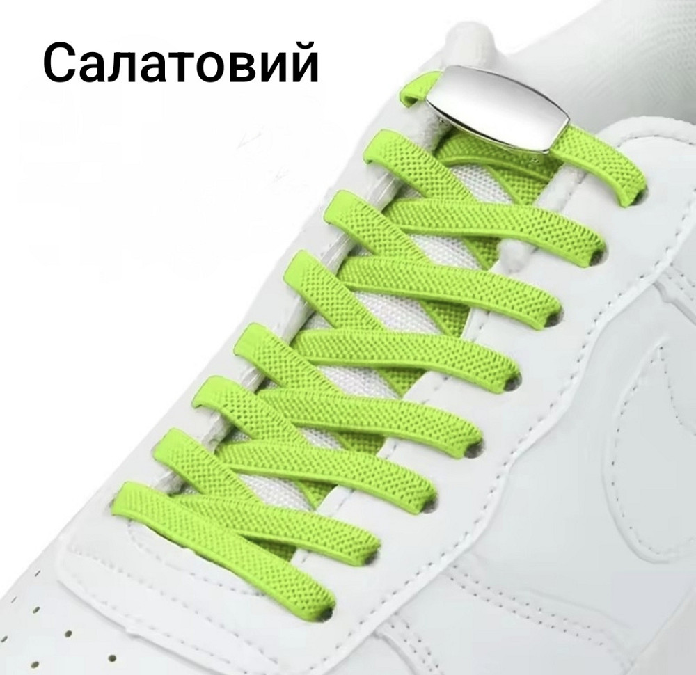 Шнурки эластичные без завязок с цельной застежкой Салатовый Смела - изображение 1