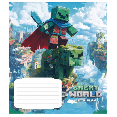 Зошит Школярик Great world 12 аркушів клітинка (012-3533K) Вінниця - фото 1