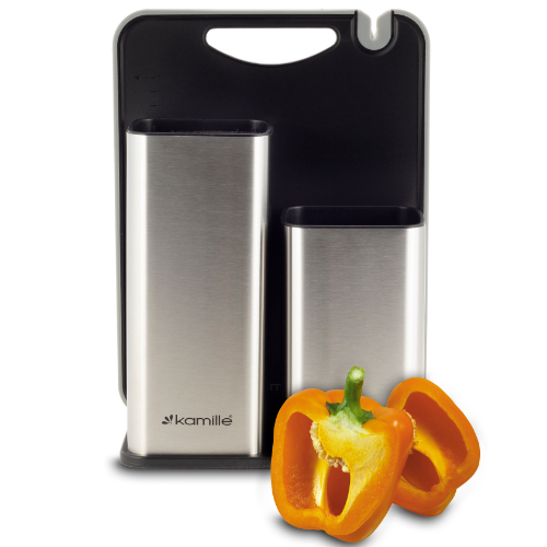 Набір підставка для ножів/для аксесуарів/дошка 22*9,6*9,6/15,7*9,6*9,6/29,6*22,4*0,8см 7610 KAMILLE Житомир - фото 6