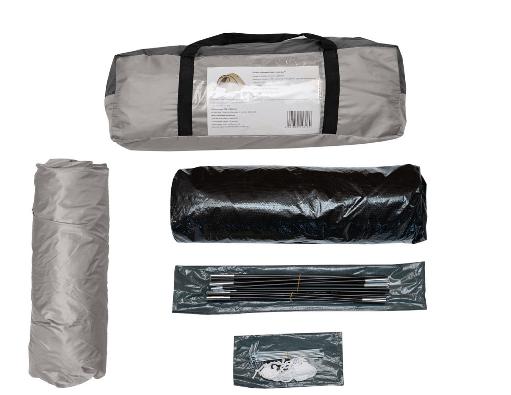 Туристичний намет тримісний Time Eco Travel-3, сіро-бежевий Київ - фото 10