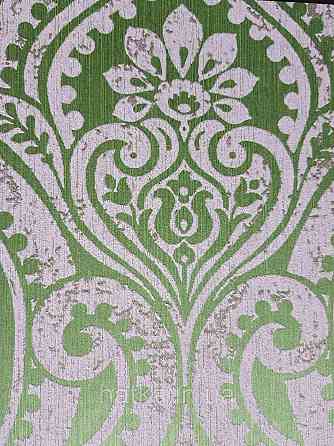 Шпалери текстильні еко 0.53х10.05 Rasch Textil Valentina класика вензелі дамаски сірі на зеленому салатовому Київ