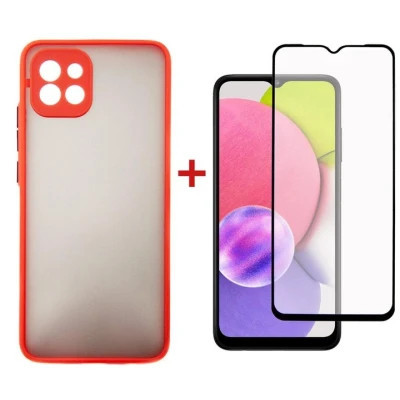 Чохол до мобільного телефона Dengos Kit for Samsung Galaxy A03 case + glass (Red) (DG-KM-23) Вінниця - фото 1