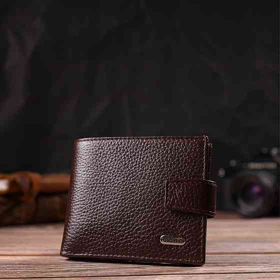 Ідеальне портмоне для чоловіків із натуральної зернистої шкіри CANPELLINI 21881 Коричневе Київ