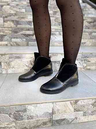 Черевики жіночі ARLETT 3 чорні натуральна кожа осінь-весна висота 9см (2198) Коломыя
