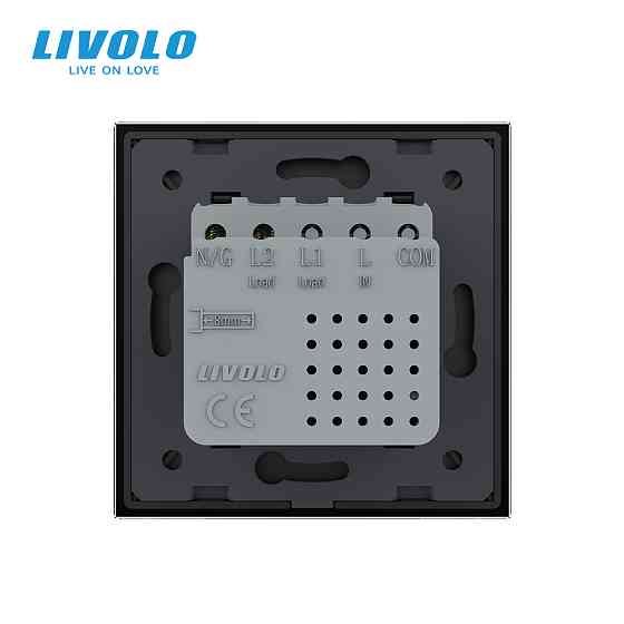 LIVOLO Розетка USB-A та USB-C з Power Delivery 36W LIVOLO чорна матова скло Коломыя