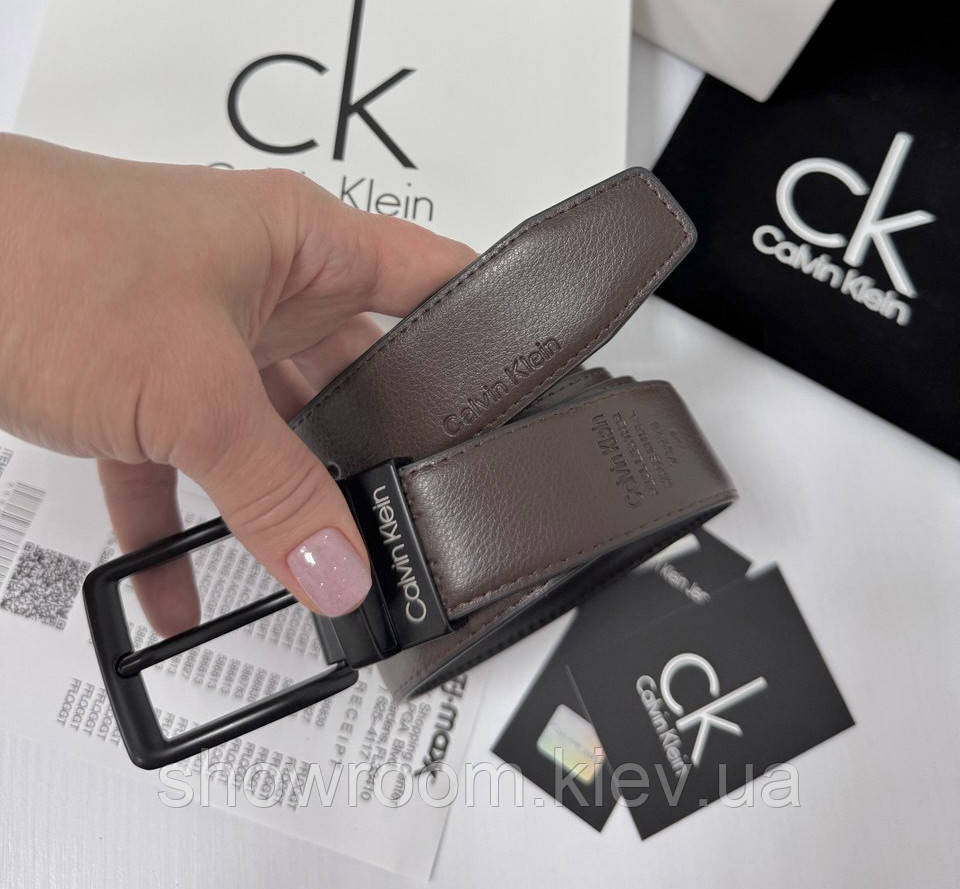 Двосторонній шкіряний ремінь у подарунковій упаковці (452) чорний/коричневий Київ - фото 4