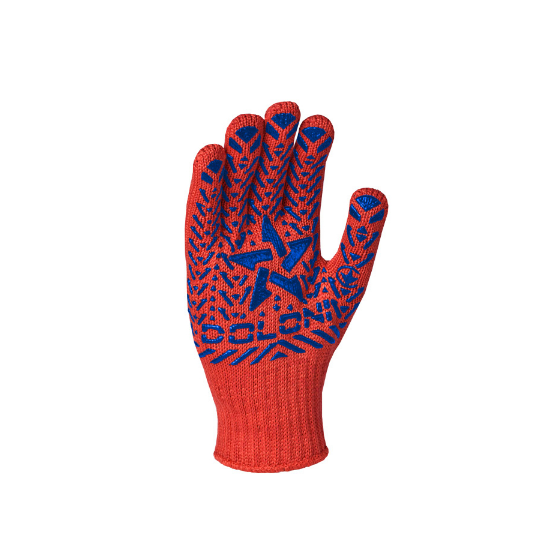 Рукавички 5640 трикотаж з малюнком ПВХ Зірка р.12 клас 7 червоний ДКГ Житомир - фото 2