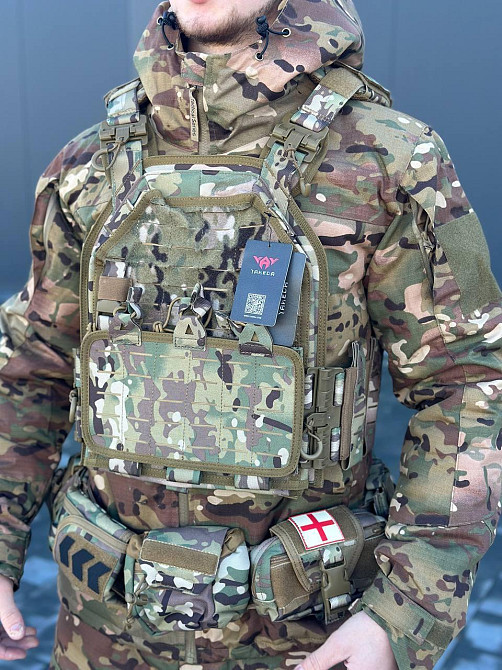 Тактична плитоноска yakeda мультикам зі швидким скиданням якеда  плитоноска з рпс Yakeda  з підсумками   WAR Львів - фото 2