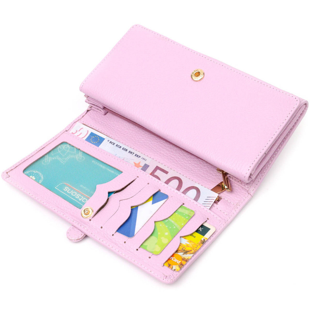 Женский кошелек с большим количеством отделений нежного цвета из натуральной кожи Tony Bellucci 21958 Лиловый Киев - изображение 7