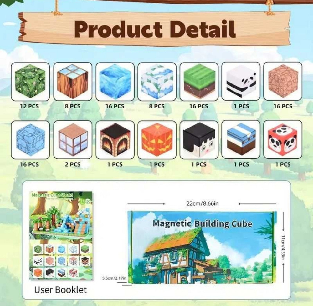 Магнітний конструктор Minecraft 100 шт. дитячий Киев - изображение 1