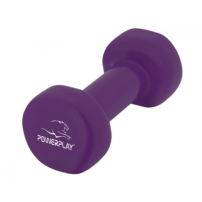 Гантелі вінілові PowerPlay 4125 Achilles 2*2.5 кг. Фіолетові (пара - 2шт.) + Резинка для фітнесу 7,5 Каменское - изображение 5