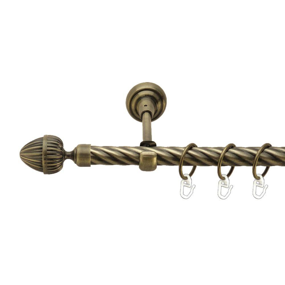 Карниз Orvit Одеон металевий однорядний відкритий скручена труба кільце металеве Антик 19 мм 160 см Львов - изображение 1