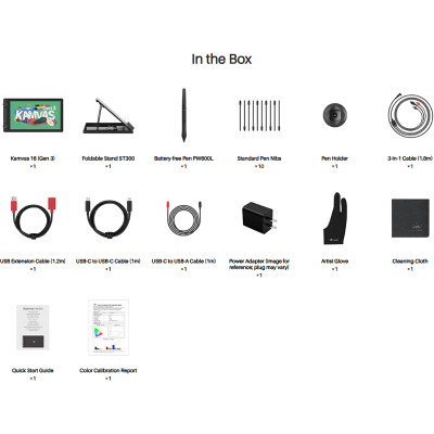 Графічний планшет Huion Kamvas 16 Gen3 Black + рукавичка (GS1563) Вінниця - фото 5