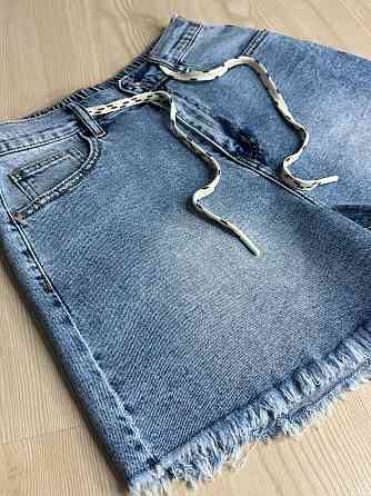 Шорты женские джинсовые Vanver 2057 с резинкой на талии и шнурком голубые, голубой, 33, 33, 90 см, 118 см Киев