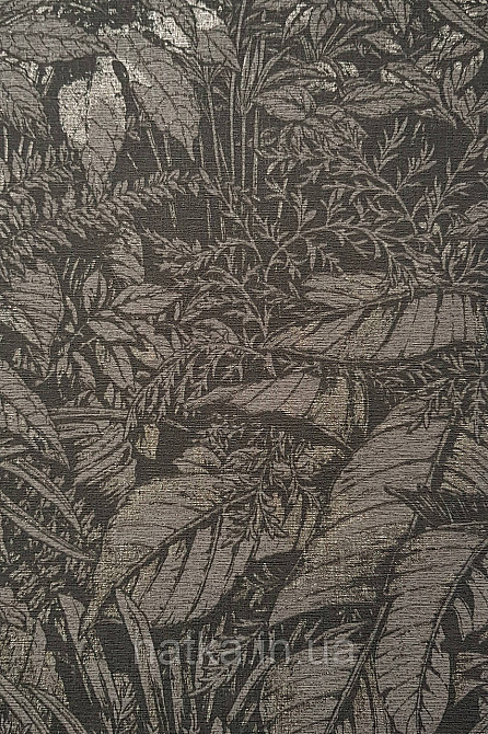 Шпалери вінілові на флізеліні AS creation Amber метрові 1.06Х10 листя гілки чорне зі сріблом Київ - фото 1