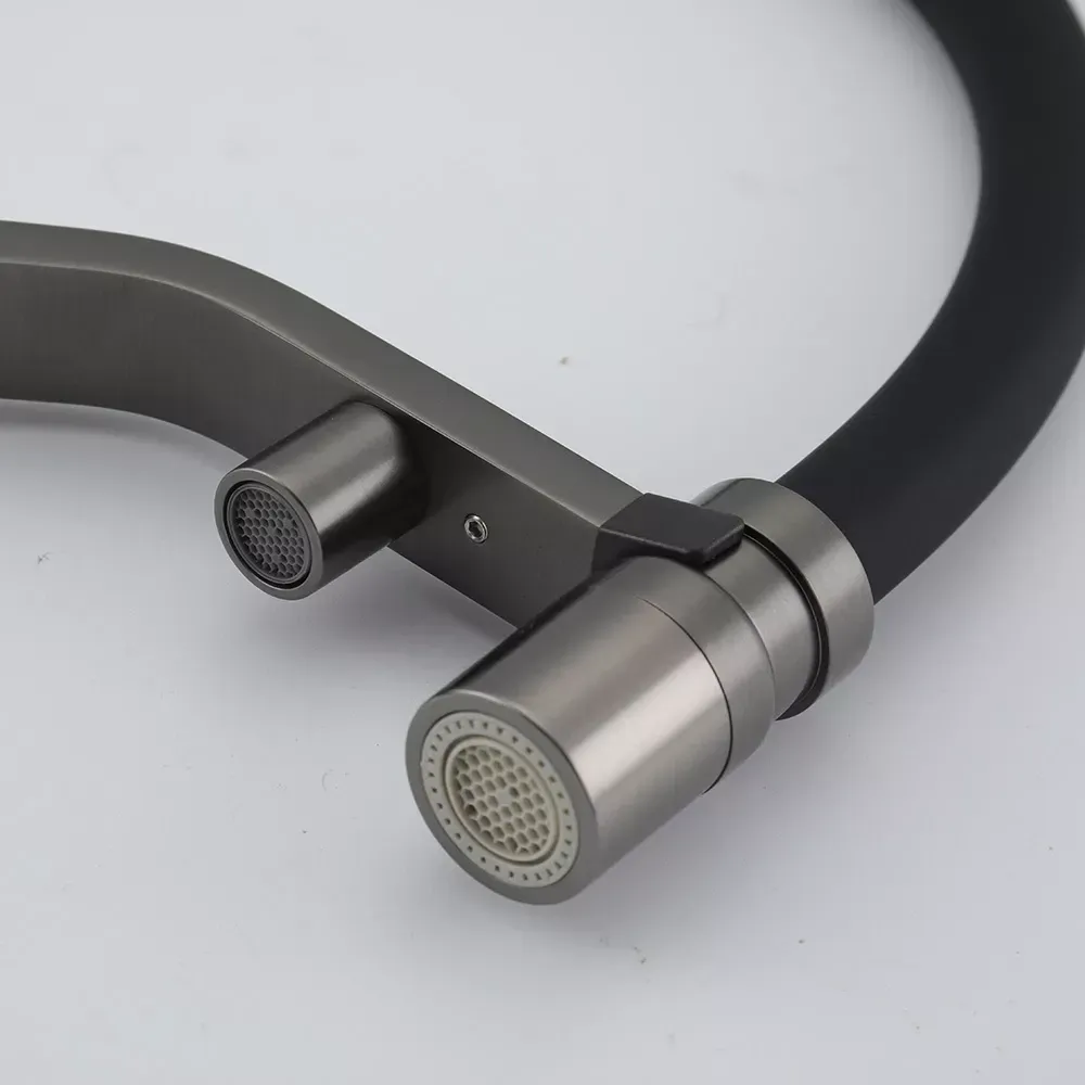 Змішувач для кухні з підключенням до фільтру GAPPO G4395-69 з гнучким виливом, графіт Київ - фото 5