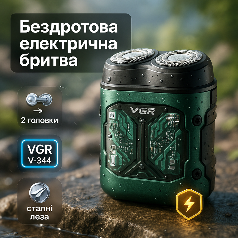 Мужская влагостойкая электробритва VGR V-344, Електробритва для бороды, Электробритва для сухого бритья RE-58 Львов - изображение 17