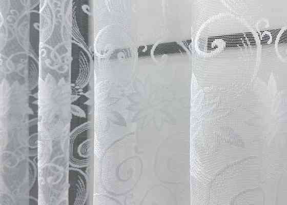 Короткая тюль, высота 1,6 м., жаккард цвет белый 1780т Киев