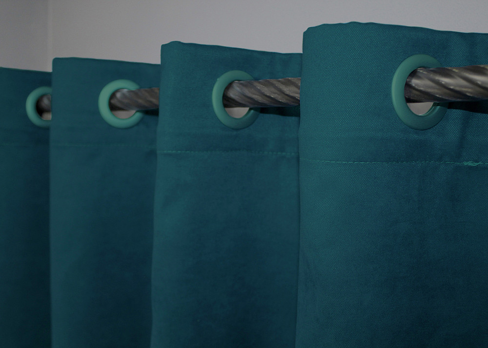 Комплект штор на люверсах VR-Textil Микровелюр Petek № 1494ш 150х270 см 2 шт Изумрудный (37-0211) Киев - изображение 14