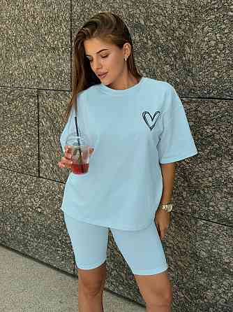 Футболка и велосипедки женские кулир Мятный XL/2XL Харьков