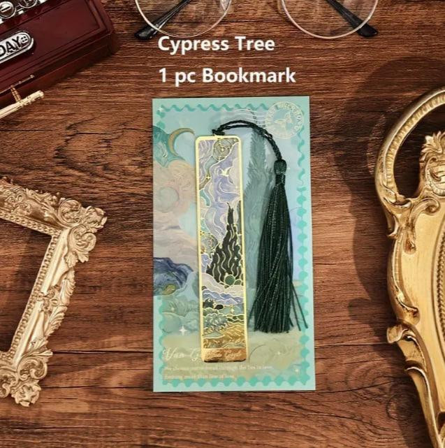 Вінтажна металева закладка з масляним живописом та китицею. ОригІнальна закладка для книжок. Подарун Київ - фото 2