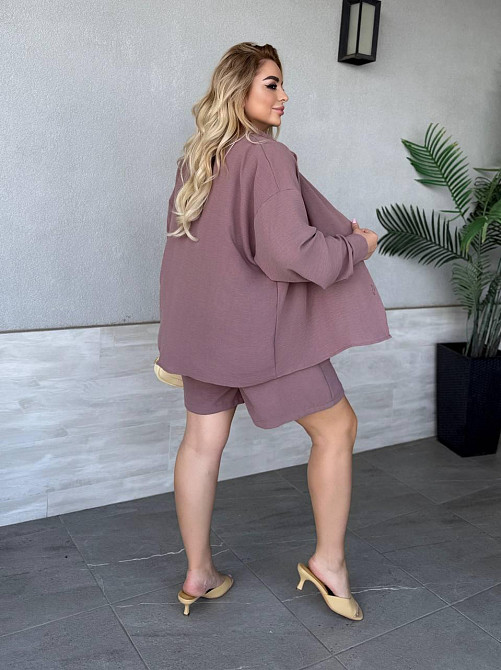 Женский базовый прогулочный летний костюм американский креп. Шоколад, 50/52 Одесса - изображение 5