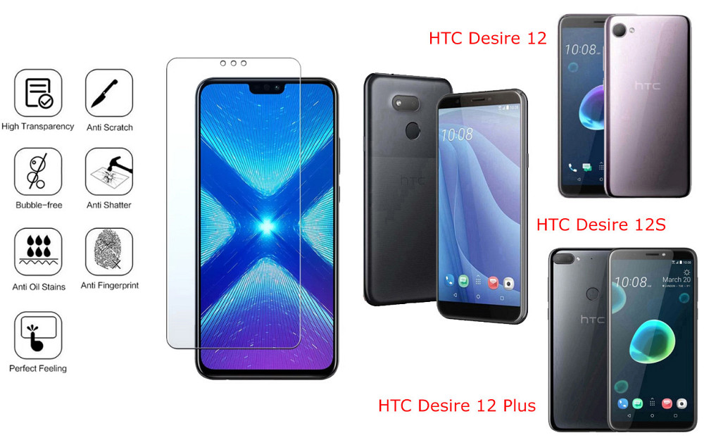 Захисне скло NeoGlass для HTC Desire 12, 12S, 12 Plus – надпрозоре та стійке Київ - фото 4