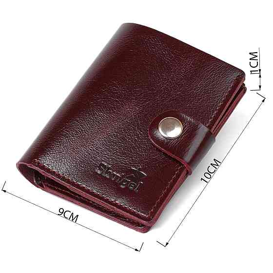 Женское глянцевое кожаное портмоне Shvigel 16484 Бордовый Киев