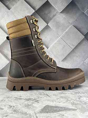 Чоловічі військові берці Тайфун коричневі водонепронекні на хутрі прошиті та проклеєні якісні берці WAR Львів