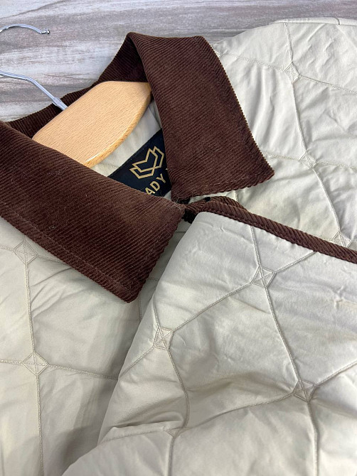 Куртка жіноча Lady Yep 9090 сорочка оверсайз стьобана демісезонна на гудзиках комбінована з вельветом бежева, бежевий, L Київ - фото 19