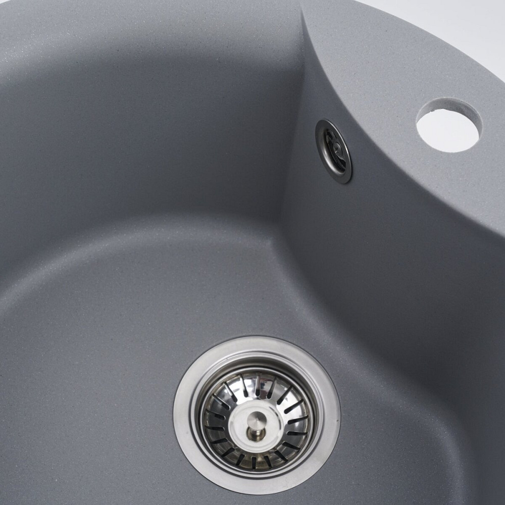 VALESO Гранітна мийка для кухні VALESO 480 TURAS матова Сірий металік Киев - изображение 6