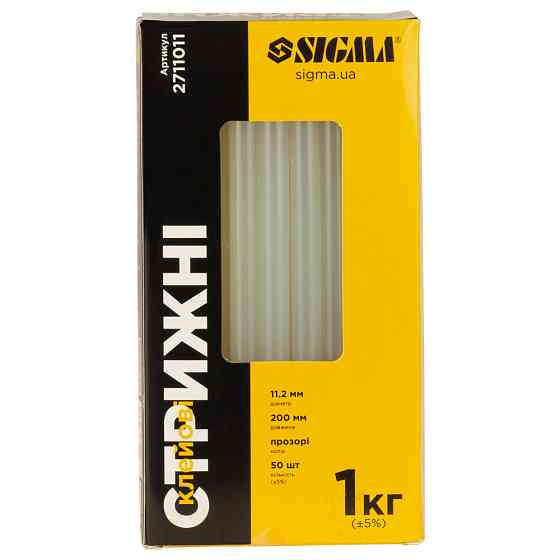 Sigma Стержни клеевые Ø11.2×200мм 1кг (прозрачные) SIGMA (2711011) Киев