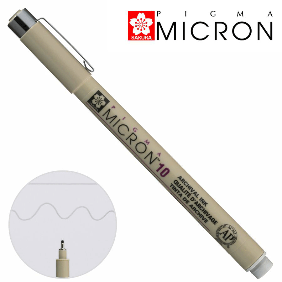 Лінер PIGMA MICRON (10), 0,6мм, Сірий, Світлий, Sakura Київ - фото 1
