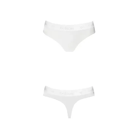Трусики-бразиліана з бавовни Passion PS005 PANTIES L, white Львів