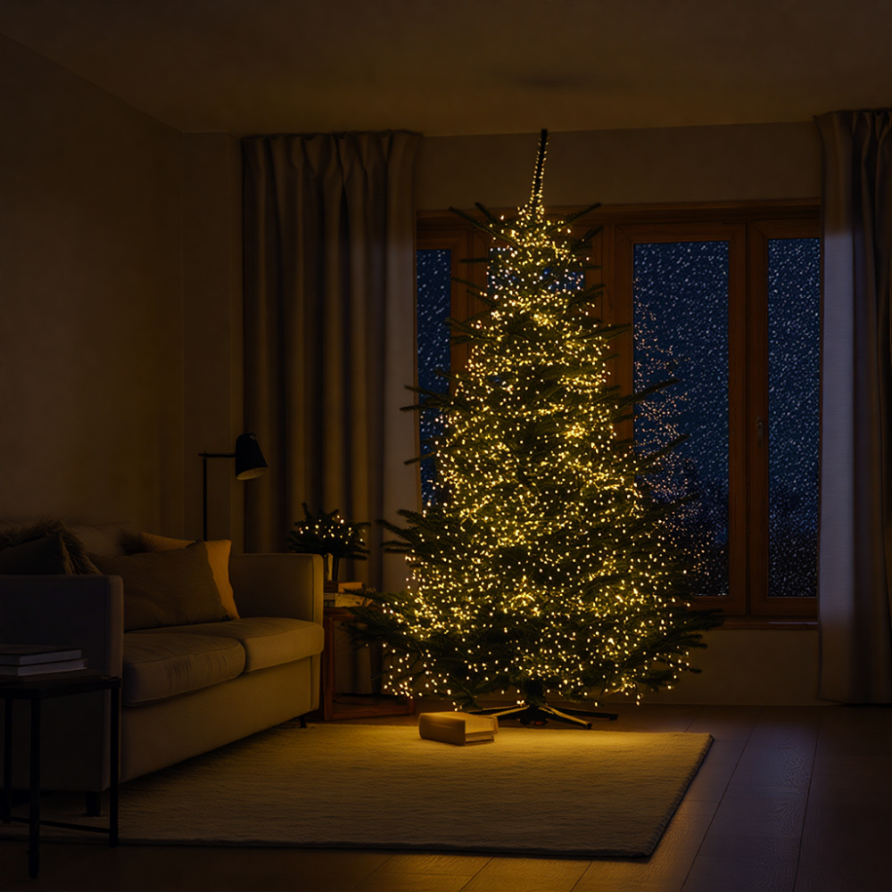 Garlando Новорічна гірлянда Хвойна лапа 100 м 3000 LED білий провід Жовте сяйво D3000L100MWY Київ - фото 8