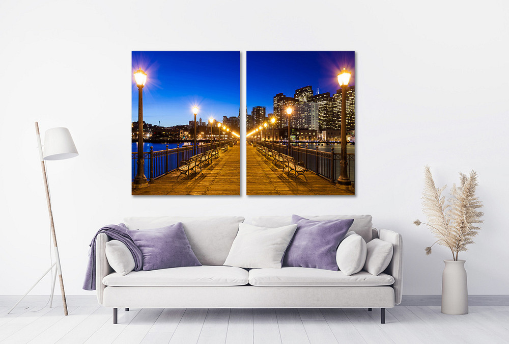 Модульная картина в гостиную / спальню  Вечірне місто TLV-2_022 Київ - фото 2