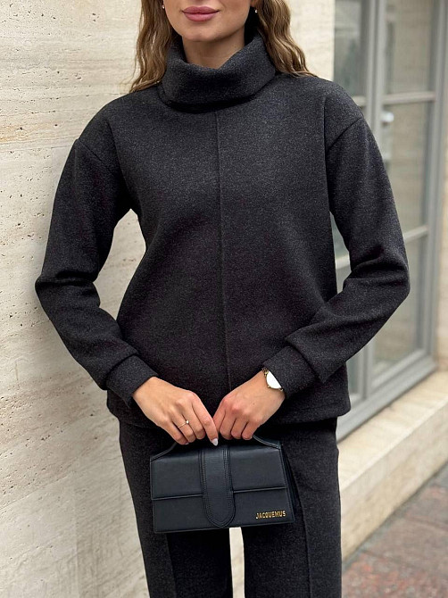 Женский стильный костюм двойка Ангора-кашемир Черный, 46/48 Одесса - изображение 2