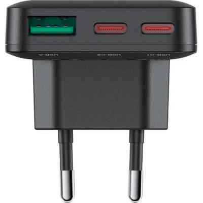 Зарядное устройство Acefast 3xUSB 65W (2xUSB-C+USB-A) Gan A100 Fast Charger Ultra thin black (6974316283492) Винница