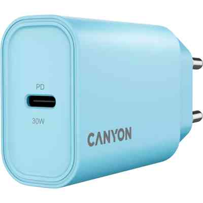 Зарядное устройство Canyon 30CL OnCharge USB-C PD30W Light Blue (CNE-CHA30CLLBL) Винница