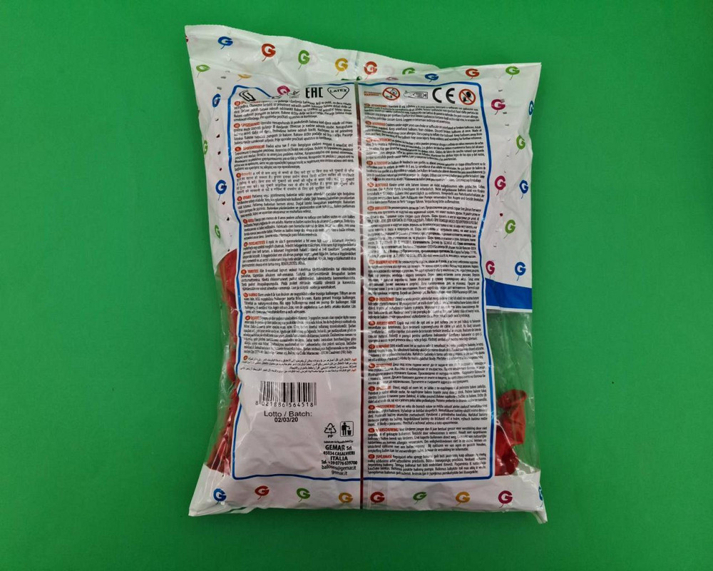 Повітряні кулі серце 10" (25 см) червоне пастель 100 шт (1 пач.) Харків - фото 3