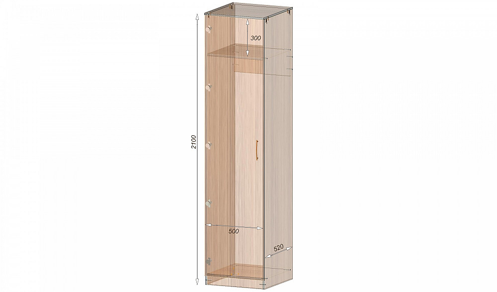 Шкаф офисный ОП-1, Белый, 500/520/2100 Львов - изображение 2