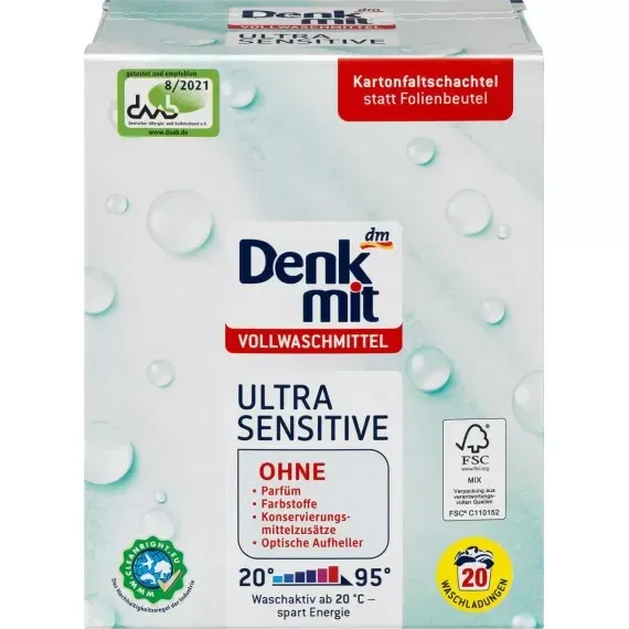 Детский стиральный порошок для белых вещей Denkmit, 1.35 кг. (Германия) Denkmit Ultra Sensitive Voll Львов - изображение 1
